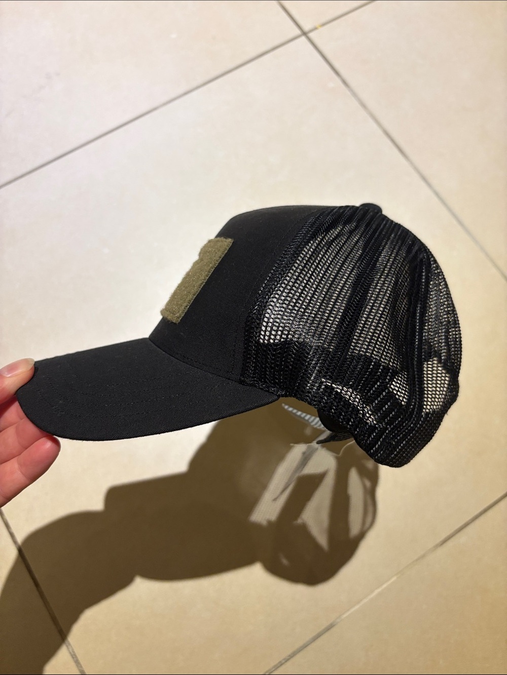 Arcteryx LEAF Black Marketing Curved Brim Trucker Cap TAN velcro embroidered.NEW - Picture 11 of 16